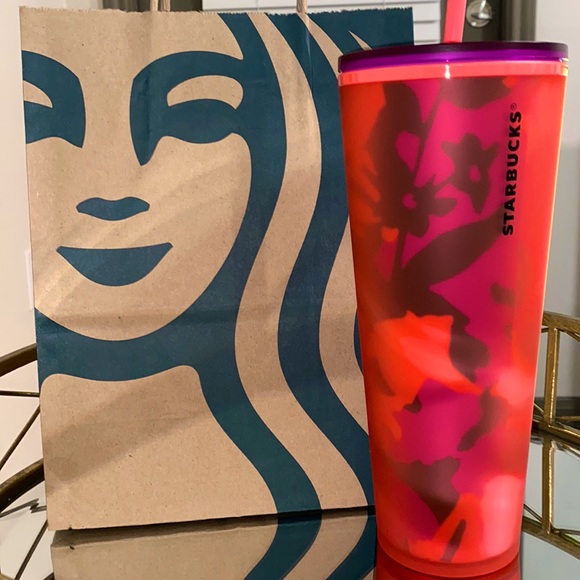 Starbucks Kitchen Starbucks Plastic Cold Cup Tumbler Floral Soft
